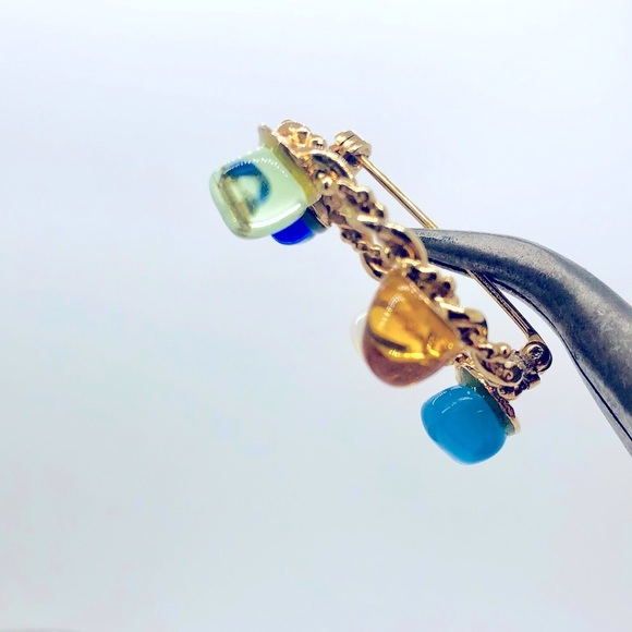 Vintage Polished Stone Brooch RARE! - Picture 12 of 17